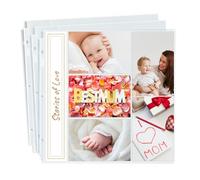 Dunwell Páginas de recambio para álbum de fotos de 12 x 12 pulgadas (mixtas de 4 x 6, paquete de 25) con capacidad para 250 fotos de 4 x 6 pulgadas, fundas de fotos de 4 x 6 para álbum de recortes de