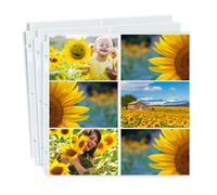 Dunwell Páginas de recambio para álbum de fotos de 12 x 12 pulgadas (paisaje de 4 x 6 pulgadas, paquete de 100) con capacidad para 1200 fotos de 4 x 6 pulgadas, fundas de fotos de 4 x 6 para carpeta