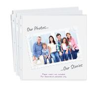 Dunwell Páginas de recambio para álbumes de recortes de 12 x 12 pulgadas - (paquete de 50) súper pesadas, se adapta a carpetas de álbumes de recortes de 3 anillos de 12 x 12, páginas de repuesto de