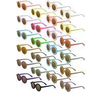 Dunzy 24 pares de gafas de sol redondas redondas y retro para niños, gafas de girasol para exteriores, playa, deportes, Bright Color, as shown on the pictures