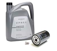 Duo Aceite Motor Original Volkswagen LongLife3 0W30 5 lts 504 507 + Filtro aceite motores 1.6/1.8T/2.0FSI 06A115561B