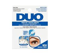 DUO - Adhesivo transparente para pestañas de 7 g, se seca en blanco, tira transparente de uso durante todo el día y juegos de pestañas individuales en cuestión de segundos, resistente al agua,