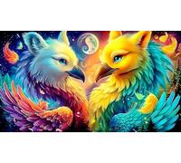 Dúo Arcoíris-Fénix Rompecabezas para Adultos: 1000 Piezas de Cartón Reciclado para Decoración 38x26cm/1000pcs