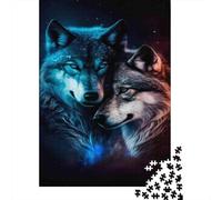 dúo Blue Wolf 1000 Pieza Stock De Cartas Premium Rompecabezas Conjunto Desafío Juego Educativo Regalo Idea De Regalo Decoración 70x50cm/1000pcs