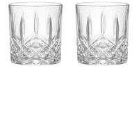 Dúo de 2 vasos de whisky facetados - 340 ml - cristal transparente de alto brillo - estilo vintage chic para bar en casa - fondo pesado y ergonómico - lavable a máquina (2 vasos)