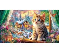 Dúo de Dragones Coloridos sosteniendo Sus Patas Rompecabezas de 1000 Piezas para Adultos - Cartón Reciclado para Decoración 38x52cm/1000pcs