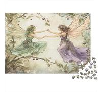 Duo de fées dansant Cadeau Unique Décoration Intérieure Illustration de forêt enchantée Jeu Éducatif Challenge Toy Adultes & Enfants Des 14 ANS 70x50cm/1000pcs