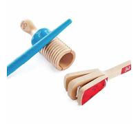 Hape Set de Percusión para Niños - Güiro y Claves con Mango Ergonómico, Instrumentos Musicales de Madera Suaves para los Oídos
