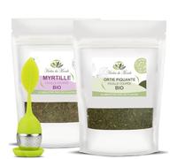 Dúo de té de hierbas bienestar parar infusiones y Detox - 70 g - con infusor - azúcar