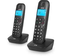 SPC Air Pro Dúo - Teléfono Fijo inalámbrico DÚO con Pantalla iluminada, identificador de Llamadas, Manos Libres, Modo Mute, Agenda 20 contactos, compatibilidad Gap y Modo Eco - Negro