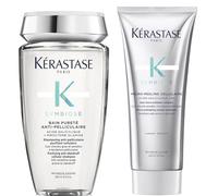 Dúo exfoliante y limpiador anticaspa Symbiose para cueros cabelludos grasos de Kérastase