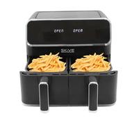 Duo Freidora De Aire 2 Cestas Pantalla Táctil 80°-200°C Freidora 2x 4L Negro 8L