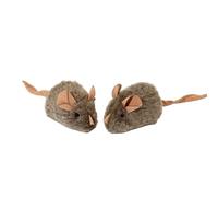 Dúo interactivo de roedores de peluche: dos juguetes realistas para ratones, ayuda para el entrenamiento con respuesta al sonido de movimiento, teaser masticable de tela suave y duradera | Accesorios