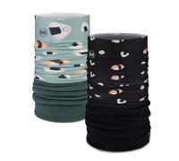 Dúo Pack Braga de cuello Polar Multifunctional Neckwear Negro Unisex Adult y Opaline Unisex Niño