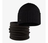 Dúo Pack BUFF® Knitted Gorro Rutger Graphite Negro y Knitted & Fleece Braga de cuello Rutger Graphite Negro Talla única Adulto