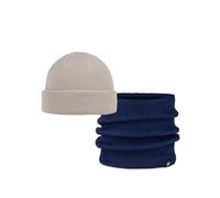 Dúo Pack BUFF® Street Knitted Gorro Lilon Fisherman Birch Gray Beige y Knitted & Fleece Braga de cuello Renvi Midnight Azul Talla única Adulto