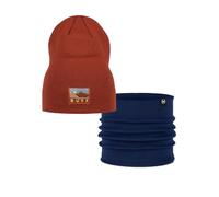 Dúo Pack BUFF® Street Knitted Gorro Lilon Long Cinnamon y Knitted Braga de cuello Lilon Midnight Azul Talla única Adulto