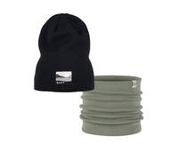 Dúo Pack BUFF® Street Knitted Gorro Lilon Long Negro y Knitted Braga de cuello Lilon Opaline Verde Talla única Adulto
