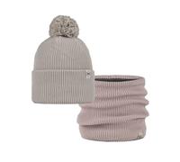 Dúo Pack BUFF® Street Knitted Gorro Renvi Birch Gray Beige y Knitted & Fleece Braga de cuello Renvi Rosewood Rosa Talla única Adulto