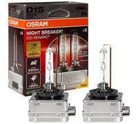 Osram Lámpara de xenón XENARC NIGHT BREAKER 220 D1S +220% más brillo 66140XN2-2HB – 2 lámparas