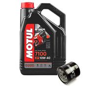 Duo Servicio Cambio Aceite Motos- Motul 7100 4T 10W-40 sintetico 4 litros + filtro aceite OC575