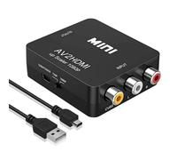 DUOBAGMA Conversor RCA a HDMI, 1080P RCA Composite CVBS AV a HDMI Video Audio Converter Adaptador para PS2/Xbox/SNES/VHS/VCR Video Recorder DVD, Soporta PAL/NTSC con cable de alimentación USB