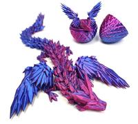 DUOCIYUAN Huevo de Dragón Impreso 3D, Sorpresa en el Huevo para Regalos Adultos y Niños, Figura Móvil para Pascua y Navidad, Decoración de Oficina (Pterodáctilo Violeta)