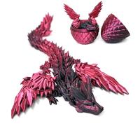 DUOCIYUAN Huevo de dragón impreso en 3D, juguete de dragón, dragón sorpresa en el huevo para regalos, figuras de dragón móviles para decoración del escritorio del día de Navidad de Pascua (Pterodactyl