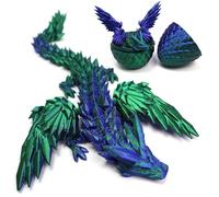 DUOCIYUAN - Huevo de dragón impreso en 3D, juguete sorpresa en huevo, para regalos, figuras móviles para Pascua, decoración de oficina, verde terodáctilo