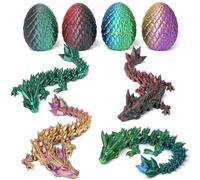 DUOCIYUAN Juego de 4 huevos de dragón impresos en 3D, huevo de dragón sorpresa con dragón, juguete de dragón misterioso para adultos y niños, dragón en 3D en huevo para decoración del escritorio del
