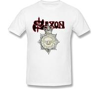 DUOduoAi Camiseta Saxon Strong Arm of The Law Remastered para hombre, blanco, S
