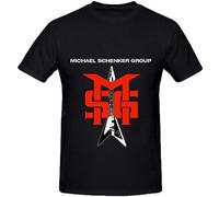DUOduoAi Michael Schenker Group Msg Jazz - Camiseta de algodón con cuello redondo para hombre, Negro, XXL