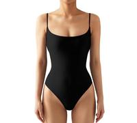 DUOEASE Body Mujer Tanga Tirantes Finos Cuello u Mode Body Reductor Mujer Verano Ajustado Elástica