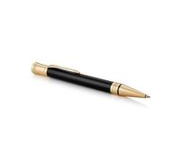 Parker Duofold Classic | bolígrafo de color negro con adornos bañados en oro | punta mediana y tinta negra