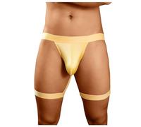 Duohropke Calzoncillos sexy para hombre, tangas, tangas, bikini, suaves, cómodos, con espalda en T, transpirables, de baja estría, de algodón, pantalones cortos atléticos, amarillo, M