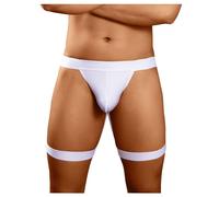 Duohropke Calzoncillos sexy para hombre, tangas, tangas, bikini, suaves, cómodos, con espalda en T, transpirables, de baja estría, de algodón, pantalones cortos atléticos, Blanco, M
