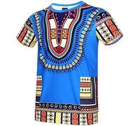 Duohropke Camisa africana Dashiki Unisex Estilo Tradicional Estampado Floral Camisetas Clásicas Ropa de Verano Festival Tallas Grandes Camisas Impresión Digital 3D Camisa Casual Disfraz Hippie de los