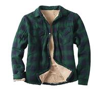 Duohropke Camisa de leñador para hombre, camisa térmica de ajuste regular, chaqueta de franela a cuadros, camisa de cuadros, camisa de leñador, forro polar, acolchada, chaqueta de invierno, camisa