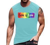 Duohropke Camiseta sin mangas para hombre, multicolor, con bandera arcoíris, arco iris, CSD Amor Tolerancia LGBTQ, camiseta de deporte, chaleco Gay Pridemonth LGBT, camiseta de tirantes para playa