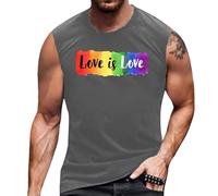 Duohropke Camiseta sin mangas para hombre, multicolor, con bandera arcoíris, arco iris, CSD Amor Tolerancia LGBTQ, camiseta de deporte, chaleco Gay Pridemonth LGBT, camiseta de tirantes para playa