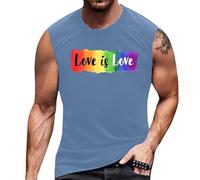 Duohropke Camiseta sin mangas para hombre, multicolor, con bandera arcoíris, arco iris, CSD Amor Tolerancia LGBTQ, camiseta de deporte, chaleco Gay Pridemonth LGBT, camiseta de tirantes para playa