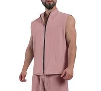 Duohropke Chaleco para hombre, chaleco para correr, chaleco de forro polar, chaleco acolchado para exteriores, chaleco de trabajo, chaleco impermeable para ocio, softshell, chaqueta de forro polar sin