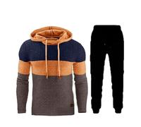 Duohropke Chándal para hombre de 2 piezas, jacquard, sudadera con capucha y pantalones de jogging, ropa deportiva, sudaderas a cuadros, traje de ocio elegante, Ny1, XL