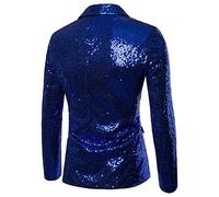 Duohropke Chaqueta con purpurina para hombre, traje con purpurina, chaqueta deportiva, traje con lentejuelas, chaqueta de fiesta con purpurina, traje de rendimiento con purpurina, chaqueta de gala con