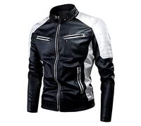 Duohropke Chaqueta de motorista para hombre, impermeable, cortavientos, con protectores, para scooter, motero, Touring, 01#negro, L