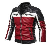 Duohropke Chaqueta de motorista para hombre, impermeable, cortavientos, con protectores, para scooter, motero, Touring, rojo, XXXL