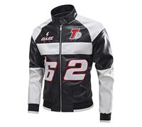 Duohropke Chaqueta de motorista tipo bomber/aviador para hombre, impermeable, cortavientos, con protectores, para scooter, motero, Touring, 06 negro., M