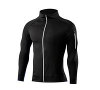 Duohropke Chaqueta de running para hombre, fina y ligera, transpirable, sudadera con capucha con cremallera, de secado rápido, para fitness, corte muscular, sudadera, chaqueta de senderismo, camiseta