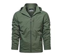 Duohropke Chaqueta softshell para hombre, chaqueta con capucha, chaqueta bomber, chaqueta básica, chaqueta informal, chaqueta de entretiempo, transpirable, simple, universitaria, chaqueta de trabajo