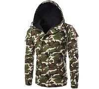 Duohropke Chaqueta táctica de camuflaje softshell para hombre otoño invierno al aire libre ejército militar forro polar chaqueta impermeable con capucha Outwear senderismo abrigo de caza, camuflaje,